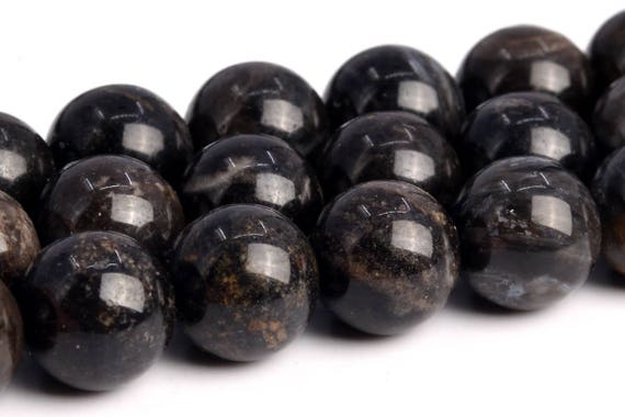 8mm Black Petrified Wood Jasper Beads Grade Aaa Genuine Natural Gemstone Round Loose Beads 15.5" / 7.5" Bulk Lot Options (103033)