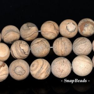 Shop Picture Jasper Beads! 4mm Vast Desert Picture Jasper Gemstone Matte Brown Round 4mm Loose Beads 15.5 inch Full Strand (90114672-246) | Natural genuine beads Picture Jasper beads for beading and jewelry making.  #jewelry #beads #beadedjewelry #diyjewelry #jewelrymaking #beadstore #beading #affiliate #ad