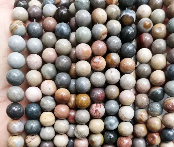 Natural Picture Jasper  Round Beads,4mm 6mm 8mm 10mm 12mm Picture Jasper Loose Beads Wholesale Supply,one Strand 15"