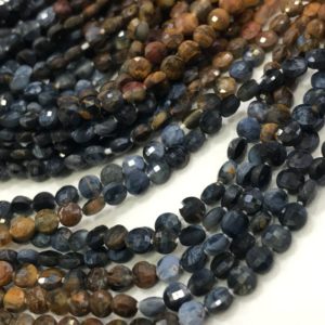 Shop Pietersite Beads! Independence Day Sale New Brand Natural Pietersite  Coin  Faceted Beads 4mm beads 13 Inch Strand An Amazing Item | Natural genuine faceted Pietersite beads for beading and jewelry making.  #jewelry #beads #beadedjewelry #diyjewelry #jewelrymaking #beadstore #beading #affiliate #ad