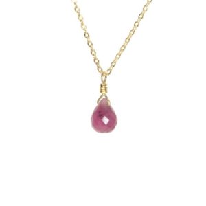 Shop Pink Sapphire Pendants! Sapphire necklace, pink sapphire pendant, dainty gold necklace, a genuine pink sapphire on a 14k gold filled chain | Natural genuine Pink Sapphire pendants. Buy crystal jewelry, handmade handcrafted artisan jewelry for women.  Unique handmade gift ideas. #jewelry #beadedpendants #beadedjewelry #gift #shopping #handmadejewelry #fashion #style #product #pendants #affiliate #ad