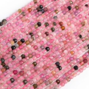 Shop Pink Tourmaline Faceted Beads! 2MM Pink Tourmaline Beads Grade AA Genuine Natural Gemstone Full Strand Faceted Round Loose Beads 15" Bulk Lot Options (119168-1372) | Natural genuine faceted Pink Tourmaline beads for beading and jewelry making.  #jewelry #beads #beadedjewelry #diyjewelry #jewelrymaking #beadstore #beading #affiliate #ad