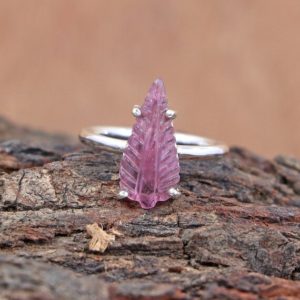 Shop Pink Tourmaline Shapes! Pink Tourmaline Carving Ring/ Leaf Shape Ring Of Tourmaline Carving/ 925 Sterling Silver Ring Of Tourmaline Carving/ A Perfect Choice | Natural genuine stones & crystals in various shapes & sizes. Buy raw cut, tumbled, or polished gemstones for making jewelry or crystal healing energy vibration raising reiki stones. #crystals #gemstones #crystalhealing #crystalsandgemstones #energyhealing #affiliate #ad
