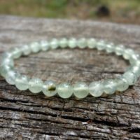 Prehnite Bracelet. Dainty Natural Pale Green Elastic Gemstone Bracelet Handmade By Miss Leroy | Natural genuine Gemstone jewelry. Buy crystal jewelry, handmade handcrafted artisan jewelry for women.  Unique handmade gift ideas. #jewelry #beadedjewelry #beadedjewelry #gift #shopping #handmadejewelry #fashion #style #product #jewelry #affiliate #ad