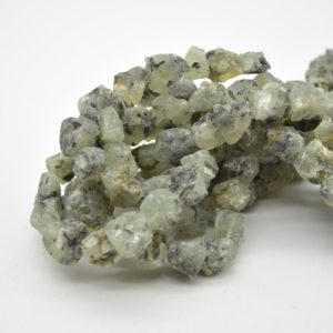Shop Prehnite Chip & Nugget Beads! Raw Natural Prehnite Semi-precious Gemstone Chunky Nugget Beads – 10mm – 13mm x 13mm – 15mm – 15" strand | Natural genuine chip Prehnite beads for beading and jewelry making.  #jewelry #beads #beadedjewelry #diyjewelry #jewelrymaking #beadstore #beading #affiliate #ad
