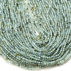 Shop Prehnite Faceted Beads! 2MM Natural Prehnite Gemstone Grade A Micro Faceted Round Beads 15 inch Full Strand BULK LOT 1,2,6,12 and 50 (80016208-P49) | Natural genuine faceted Prehnite beads for beading and jewelry making.  #jewelry #beads #beadedjewelry #diyjewelry #jewelrymaking #beadstore #beading #affiliate #ad