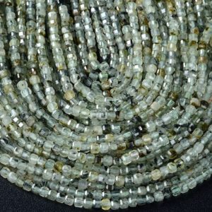 Shop Prehnite Faceted Beads! 4MM Natural Prehnite Gemstone Grade A Micro Faceted Diamond Cut Cube Loose Beads BULK LOT 1,2,6,12 and 50 (P41) | Natural genuine faceted Prehnite beads for beading and jewelry making.  #jewelry #beads #beadedjewelry #diyjewelry #jewelrymaking #beadstore #beading #affiliate #ad