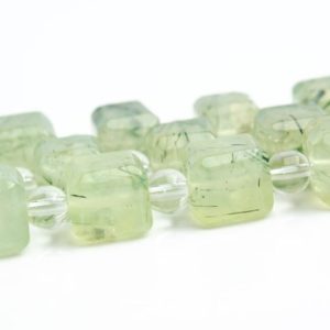 Shop Prehnite Faceted Beads! 9-10MM Epidote In Prehnite Beads Grade AAA Genuine Natural Gemstone Half Strand Beveled Edge Faceted Cube Loose Beads 7.5" (118505h-4038) | Natural genuine faceted Prehnite beads for beading and jewelry making.  #jewelry #beads #beadedjewelry #diyjewelry #jewelrymaking #beadstore #beading #affiliate #ad