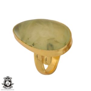 Shop Prehnite Rings! Size 9.5 – Size 11 Prehnite Ring Meditation Ring 24K Gold Ring GPR813 | Natural genuine Prehnite rings, simple unique handcrafted gemstone rings. #rings #jewelry #shopping #gift #handmade #fashion #style #affiliate #ad