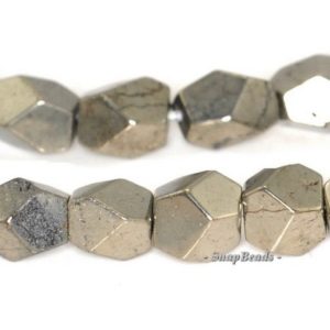 Shop Pyrite Chip & Nugget Beads! 8mm Palazzo Iron Pyrite Gemstone Faceted Hexagon Nugget Cube 8mm Loose Beads 7.5 inch Half Strand (90144973-406) | Natural genuine chip Pyrite beads for beading and jewelry making.  #jewelry #beads #beadedjewelry #diyjewelry #jewelrymaking #beadstore #beading #affiliate #ad