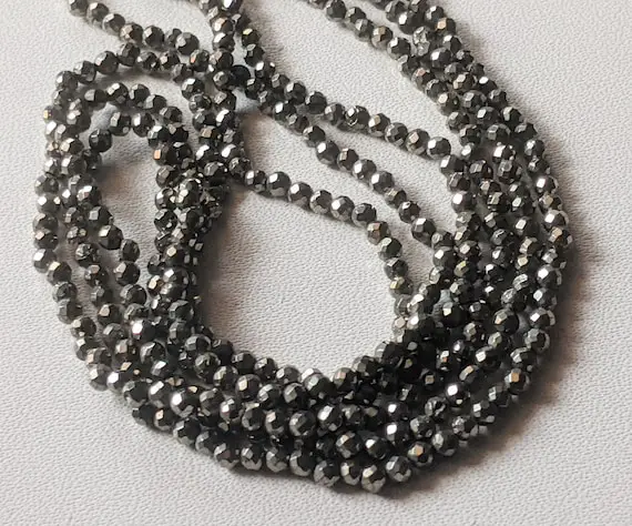 2mm Pyrite Faceted Rondelles Natural Pyrite Beads For Necklace Pyrite Jewelry (1str - 5str Options) - Dga86