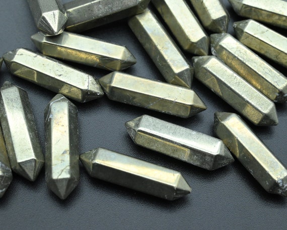 Pyrite Double Terminated Point,for Diy/jewelry Making Beads,no Hole Pendants,double Point Beads,meditation Point Beads.