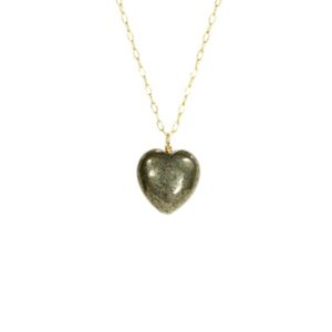 Shop Pyrite Pendants! Pyrite necklace, crystal heart necklace, healing stone pendant, gift for her, boho necklace, 14k gold filled chain | Natural genuine Pyrite pendants. Buy crystal jewelry, handmade handcrafted artisan jewelry for women.  Unique handmade gift ideas. #jewelry #beadedpendants #beadedjewelry #gift #shopping #handmadejewelry #fashion #style #product #pendants #affiliate #ad