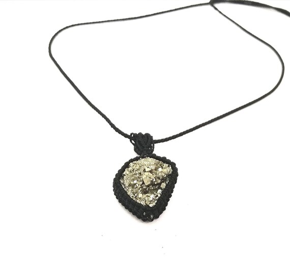 Pyrite Necklace, Pyrite Pendant, Unisex Necklace, Mans Necklace, Fools Gold, Mens Necklace, Pyrite Jewelry, Fire Stone, Fire Starter