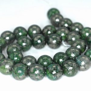 Shop Pyrite Round Beads! 12mm Green Pyrite Intrusion Gemstone Grade AA Round Loose Beads 15.5 inch Full Strand (90187284-721B) | Natural genuine round Pyrite beads for beading and jewelry making.  #jewelry #beads #beadedjewelry #diyjewelry #jewelrymaking #beadstore #beading #affiliate #ad