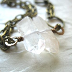 Shop Quartz Crystal Jewelry! Quartz Crystal Point Gemstone Bracelet Jewelry Made in USA | Natural genuine Quartz jewelry. Buy crystal jewelry, handmade handcrafted artisan jewelry for women.  Unique handmade gift ideas. #jewelry #beadedjewelry #beadedjewelry #gift #shopping #handmadejewelry #fashion #style #product #jewelry #affiliate #ad