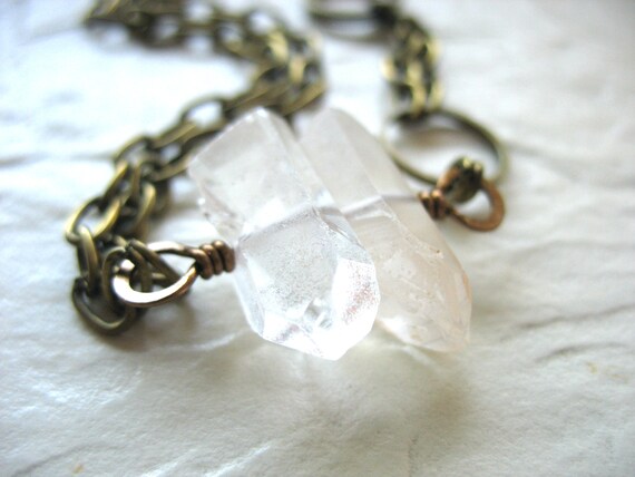 Quartz Crystal Point Gemstone Bracelet Jewelry Made In Usa