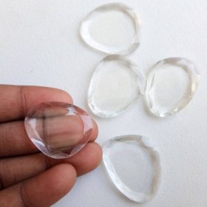 22-30mm Crystal Quartz Flat Back Cabochons, Natural Table Cut Quartz Crystal Cabochons For Jewelry (1Pc To 10Pcs Options) – GS5197 | Natural genuine stones & crystals in various shapes & sizes. Buy raw cut, tumbled, or polished gemstones for making jewelry or crystal healing energy vibration raising reiki stones. #crystals #gemstones #crystalhealing #crystalsandgemstones #energyhealing #affiliate #ad