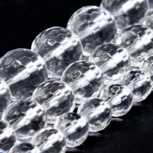 Crystal Clear Quartz Beads Genuine Natural Grade AAA Gemstone Micro Faceted Round Loose Beads 6MM 8MM 10MM Bulk Lot Options | Natural genuine faceted Quartz beads for beading and jewelry making.  #jewelry #beads #beadedjewelry #diyjewelry #jewelrymaking #beadstore #beading #affiliate #ad