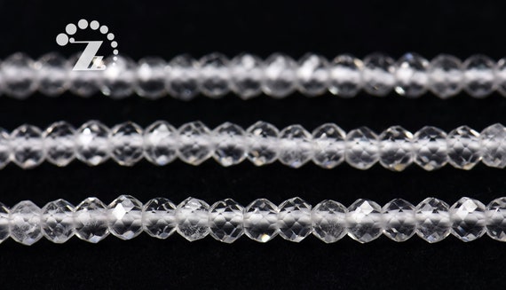 Rock Crystal Quartz Faceted Rondelle Beads,abacus Beads,space Beads,clear Quartz,white Crystal,quartz,gemstone,2x3mm 3x4mm,15" Full Strand
