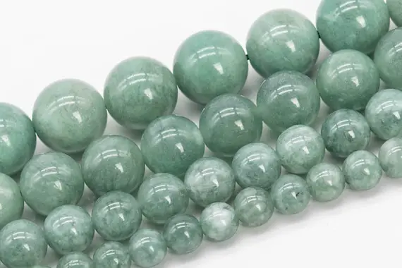 Quartz Beads Jadeite Green Color Grade Aaa Gemstone Round Loose Beads 6mm 8mm 10mm 12mm Bulk Lot Options