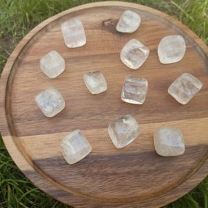 Shop Tumbled Quartz Crystals & Pocket Stones! Clear Quartz Tumbled Stone Cube Shaped | Natural genuine stones & crystals in various shapes & sizes. Buy raw cut, tumbled, or polished gemstones for making jewelry or crystal healing energy vibration raising reiki stones. #crystals #gemstones #crystalhealing #crystalsandgemstones #energyhealing #affiliate #ad