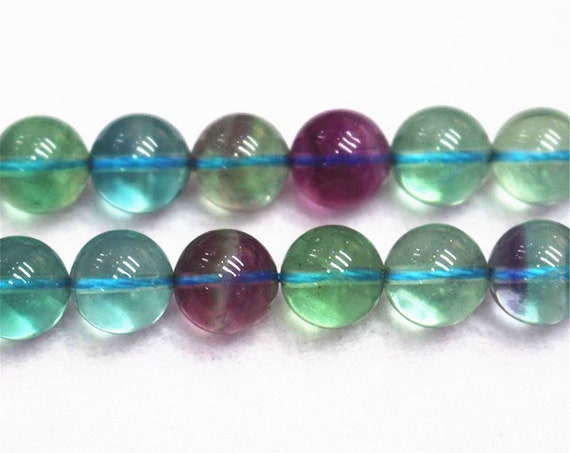 Natural 8mm Genuine Fluorite Round Beads,rainbow Fluorite Beads,6mm 8mm 10mm Genuine Purple Fluorite Beads,one Strand 15"