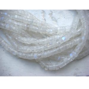 Shop Rainbow Moonstone Rondelle Beads! 5mm White Rainbow Moonstone Tyre Beads, Rainbow Moonstone Spacer Beads, Rainbow Moonstone Plain Spacer For Jewelry (1ST To 5ST Options) | Natural genuine rondelle Rainbow Moonstone beads for beading and jewelry making.  #jewelry #beads #beadedjewelry #diyjewelry #jewelrymaking #beadstore #beading #affiliate #ad