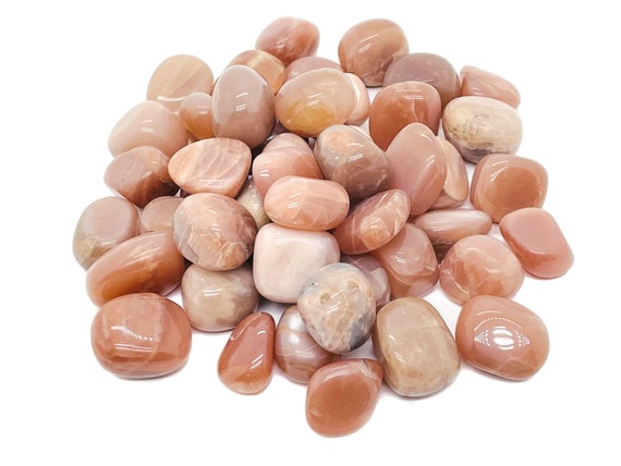 Peach Moonstone Tumbled Stone - Orange Moonstone - Rainbow Moonstone - Moonstone Crystal - Tu1169