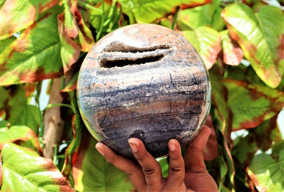 170mm Sonoran Dendritic Agate Jasper Sphere: Chakra Balancing Stone 170mm Sonoran Dendritic Agate Jasper Sphere: Chakra Balancing Stone