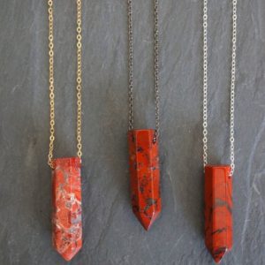 Red Jasper Necklace, Gemstone Pendant, Jasper Pendant, Jasper Jewelry, Jasper Necklace | Natural genuine Gemstone jewelry. Buy crystal jewelry, handmade handcrafted artisan jewelry for women.  Unique handmade gift ideas. #jewelry #beadedjewelry #beadedjewelry #gift #shopping #handmadejewelry #fashion #style #product #jewelry #affiliate #ad