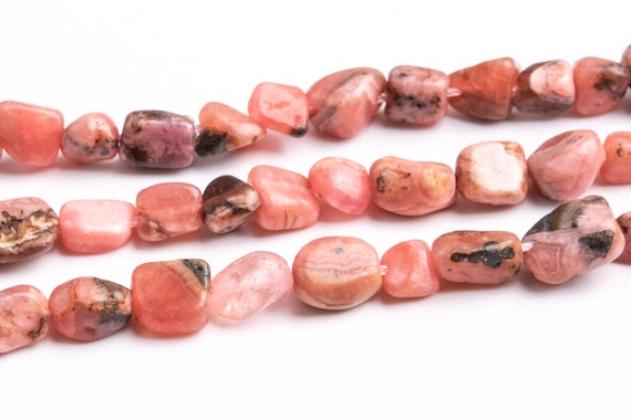 4-8x3-5mm Red Pink Rhodochrosite Beads Grade A Genuine Natural Gemstone Pebble Chips Loose Beads 15.5" / 7.5" Bulk Lot Options (118786)