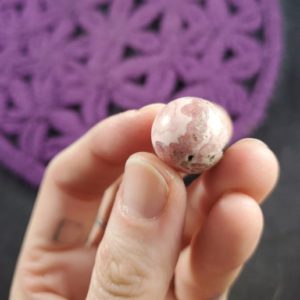 Shop Rhodochrosite Shapes! Rhodochrosite Pink Stone Mini Sphere Small Crystal Ball Stones Polished Marble | Natural genuine stones & crystals in various shapes & sizes. Buy raw cut, tumbled, or polished gemstones for making jewelry or crystal healing energy vibration raising reiki stones. #crystals #gemstones #crystalhealing #crystalsandgemstones #energyhealing #affiliate #ad