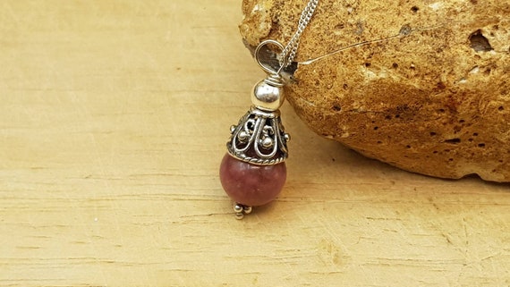 Minimalist Rhodonite Cone Pendant Necklace. Bali Silver Necklaces For Women. Pink Reiki Jewelry Uk. Taurus Pendant. 10mm Gemstone