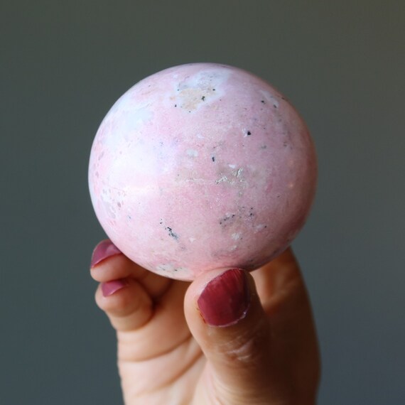 Rhodonite Sphere Soulmate Stone Pretty-in-pink Crystal Ball