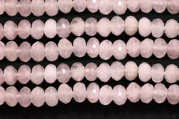 Large Beads,rose Quartz Beads,rondelles Beads,pink Beads,pink Necklace,feminine Beads,jewelry Making Beads,craft Supplies - 16" Full Strand