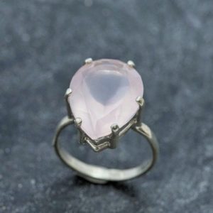 Shop Rose Quartz Rings! Attractive Sterling Silver PINK ROSE QUARTZ Ring, Silver Ring, Gift For Her, Unique Gift Ring, Designer Ring, Gemstone Ring, Handmade Ring, | Natural genuine Rose Quartz rings, simple unique handcrafted gemstone rings. #rings #jewelry #shopping #gift #handmade #fashion #style #affiliate #ad