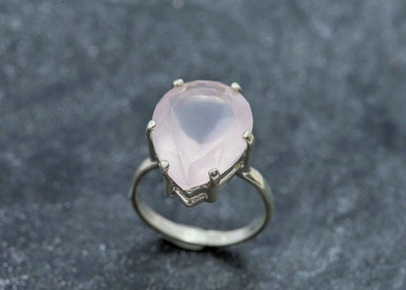 Attractive Sterling Silver Pink Rose Quartz Ring, Silver Ring, Gift For Her, Unique Gift Ring, Designer Ring, Gemstone Ring, Handmade Ring,