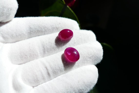 Ruby Cabochons - Oval Loose Rubies Gemstones - 12.5 Mm 13 Mm