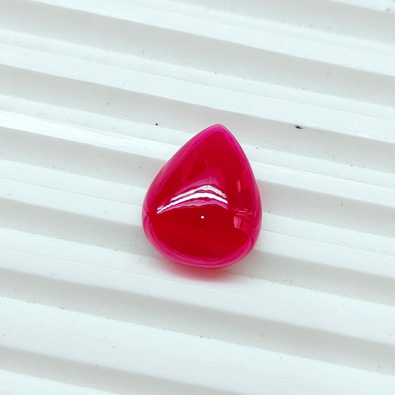 Ruby Cabochon Stone, Pear Cabochon Ruby, 16.5x13 Mm Pear Ruby Stone, Lab Created Ruby, Red Ruby, Lab Grown Large Ruby, Jewelry Making Stone