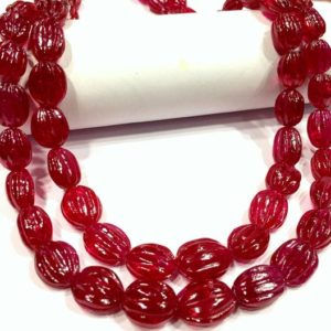 Shop Ruby Chip & Nugget Beads! AAAA++ QUALITY~~Extremely Beautiful~~Ruby Carved Nuggets Beads Transparent Ruby Gemstone Beads Ruby Nuggets Beads Necklace~Gift For Her. | Natural genuine chip Ruby beads for beading and jewelry making.  #jewelry #beads #beadedjewelry #diyjewelry #jewelrymaking #beadstore #beading #affiliate #ad