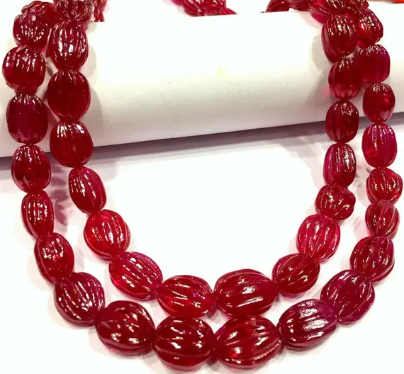 Aaaa++ Quality~~extremely Beautiful~~ruby Carved Nuggets Beads Transparent Ruby Gemstone Beads Ruby Nuggets Beads Necklace~gift For Her.
