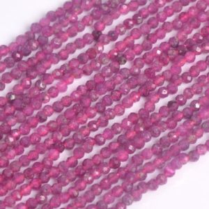 Shop Ruby Faceted Beads! 2MM Ruby Beads Grade AAA Genuine Natural Gemstone Full Strand Faceted Round Loose Beads 15" Bulk Lot Options (108705-2757) | Natural genuine faceted Ruby beads for beading and jewelry making.  #jewelry #beads #beadedjewelry #diyjewelry #jewelrymaking #beadstore #beading #affiliate #ad
