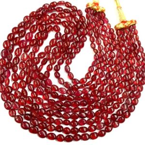 Shop Ruby Necklaces! AAAA++ QUALITY~~Extremely Beautiful~~Natural Ruby Oval Gemstone Beads Necklace Great Luster Smooth Polished Ruby Oval Shape Beads 5 Strand. | Natural genuine Ruby necklaces. Buy crystal jewelry, handmade handcrafted artisan jewelry for women.  Unique handmade gift ideas. #jewelry #beadednecklaces #beadedjewelry #gift #shopping #handmadejewelry #fashion #style #product #necklaces #affiliate #ad