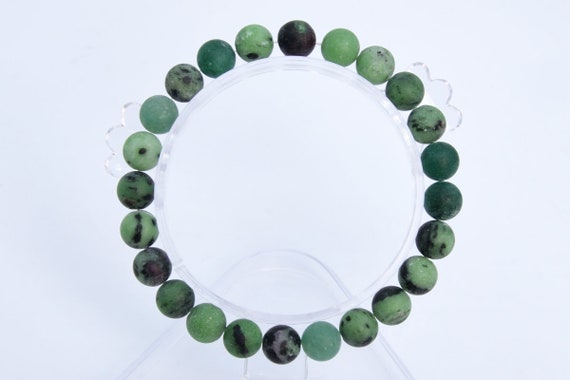 8mm Matte Ruby Zoisite Beads Bracelet Grade Aa Genuine Natural Round Gemstone 7" Bulk Lot 1,3,5,10 And 50 (106726h-073)