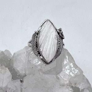 Shop Scolecite Rings! Unique Scolecite Ring, Size 9 | Natural genuine Scolecite rings, simple unique handcrafted gemstone rings. #rings #jewelry #shopping #gift #handmade #fashion #style #affiliate #ad