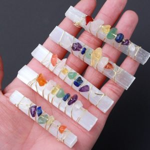7 Chakra Selenite Stick Selenite Stick Wand For Reiki Healing Healing Crystals Tool | Natural genuine stones & crystals in various shapes & sizes. Buy raw cut, tumbled, or polished gemstones for making jewelry or crystal healing energy vibration raising reiki stones. #crystals #gemstones #crystalhealing #crystalsandgemstones #energyhealing #affiliate #ad