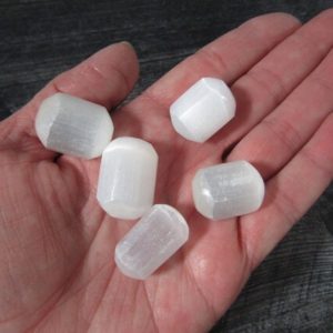 Shop Tumbled Selenite Crystals & Pocket Stones! Selenite 0.5 +/- Tumbled Stone SL12 | Natural genuine stones & crystals in various shapes & sizes. Buy raw cut, tumbled, or polished gemstones for making jewelry or crystal healing energy vibration raising reiki stones. #crystals #gemstones #crystalhealing #crystalsandgemstones #energyhealing #affiliate #ad