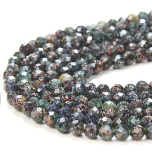 Shop Seraphinite Beads! 3MM Natural Russian Seraphinite Gemstone Micro Faceted Round Loose Beads 15 inch Full Strand (80016224-P50) | Natural genuine faceted Seraphinite beads for beading and jewelry making.  #jewelry #beads #beadedjewelry #diyjewelry #jewelrymaking #beadstore #beading #affiliate #ad