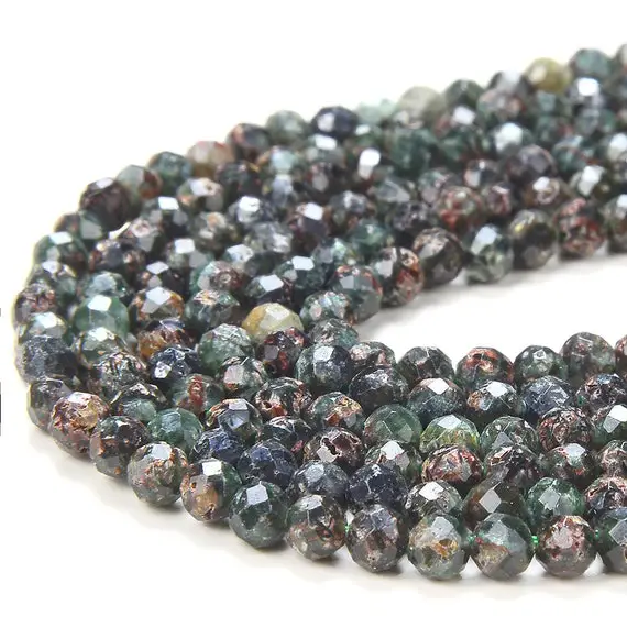 3mm Natural Russian Seraphinite Gemstone Micro Faceted Round Loose Beads 15 Inch Full Strand (80016224-p50)